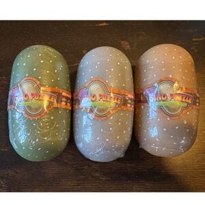 4D Master Dino Puzzle Jurassic Egg Lot 3 Sealed Green Grey Brown Surprise Toy